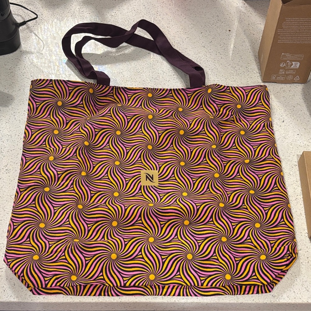 Nespresso Vibrant Purple and Yellow Tote